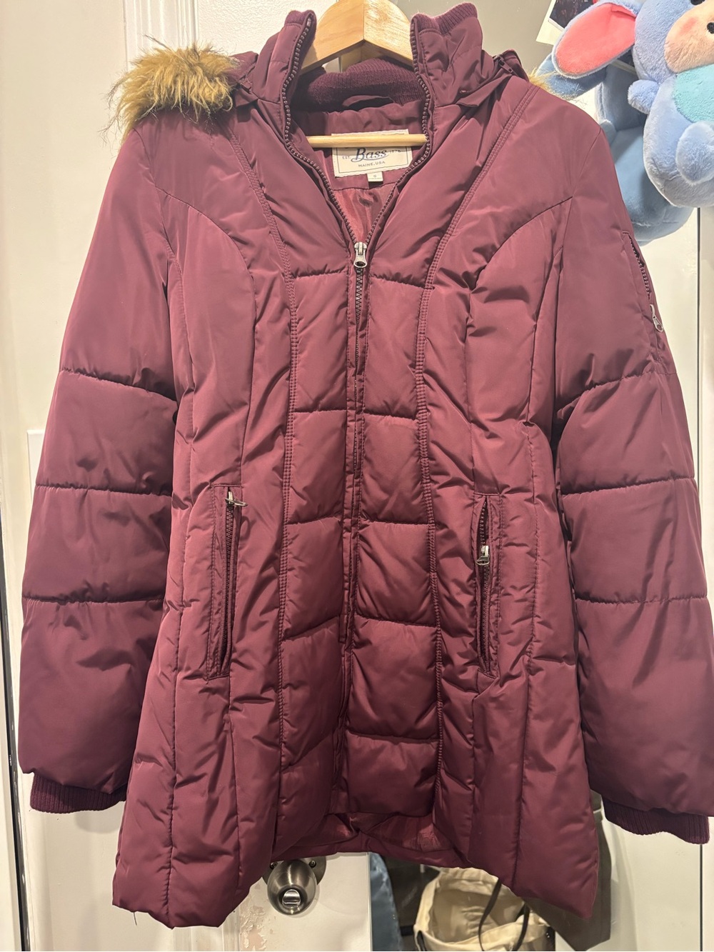 Bass Women's Quilted Hooded Puffer Coat - Wine